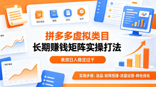 做拼多多虚拟类目想长期賺钱？这套矩阵实操打法，亲测日入稳定过千【揭秘】——生财有道创业项目网