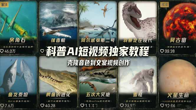 （18016期） 科普造物主AI短视频独家教程：从软件安装、壳隆音色到文案视频创作，零基础快速做爆款_生财有道创业项目网