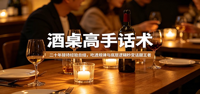 图片[1]-酒桌高手话术：二十年接待经验总结，吃透规律与底层逻辑秒变话题王者_生财有道创业网-生财有道