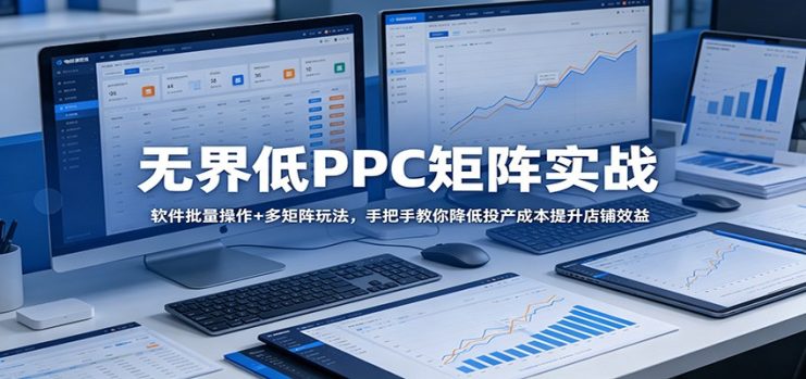 无界低PPC矩阵实战：软件批量操作+多矩阵玩法，手把手教你降低投产成本提升店铺效益_生财有道创业网