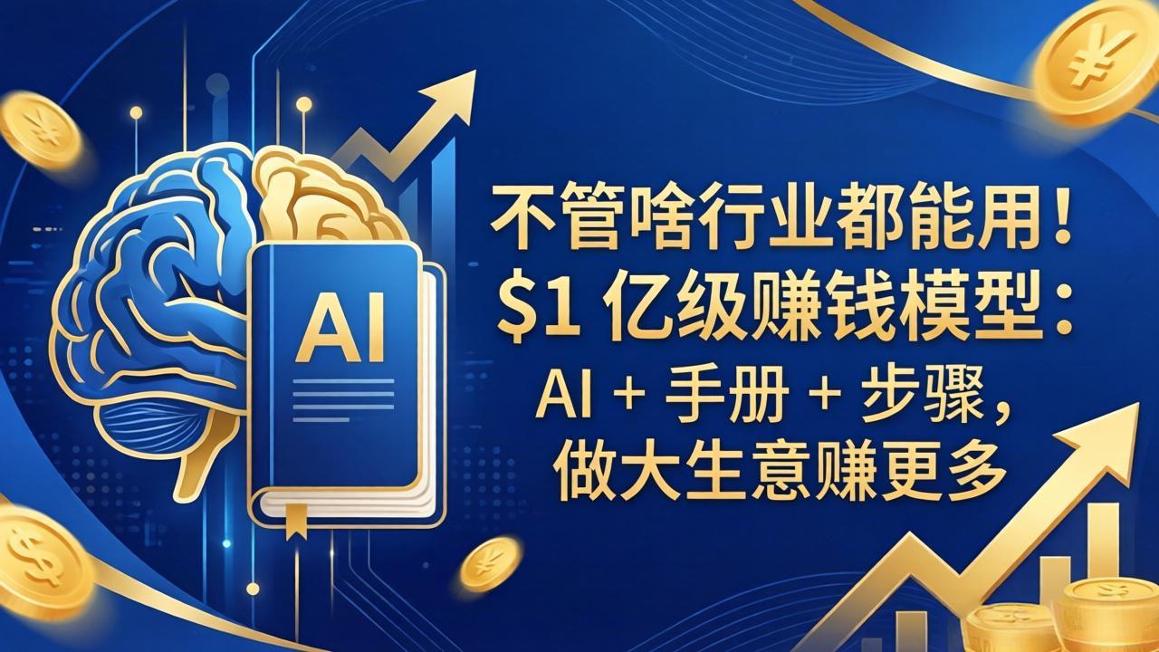 图片[1]-（18055期）不管啥行业都能用！ 亿级赚钱模型：AI + 手册 + 步骤，做大生意赚更多_生财有道创业项目网-生财有道