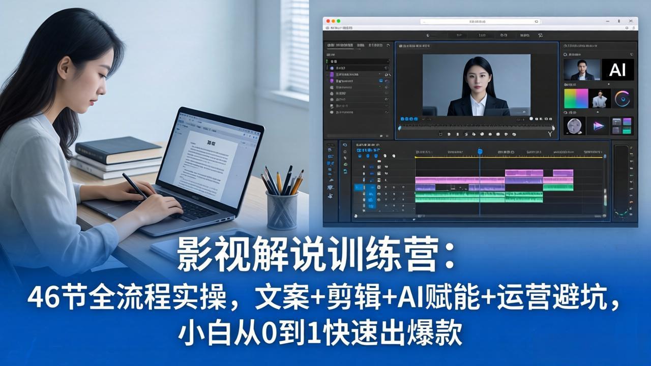 图片[1]-（18053期）影视解说特训营：46节全流程实操，文案+剪辑+AI赋能+运营避坑，小白从0到1快速出爆款_生财有道创业项目网-生财有道