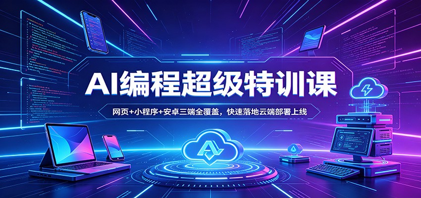 图片[1]-AI编程超级特训课：网页+小程序+安卓三端全覆盖，快速落地云端部署上线_生财有道创业网-生财有道