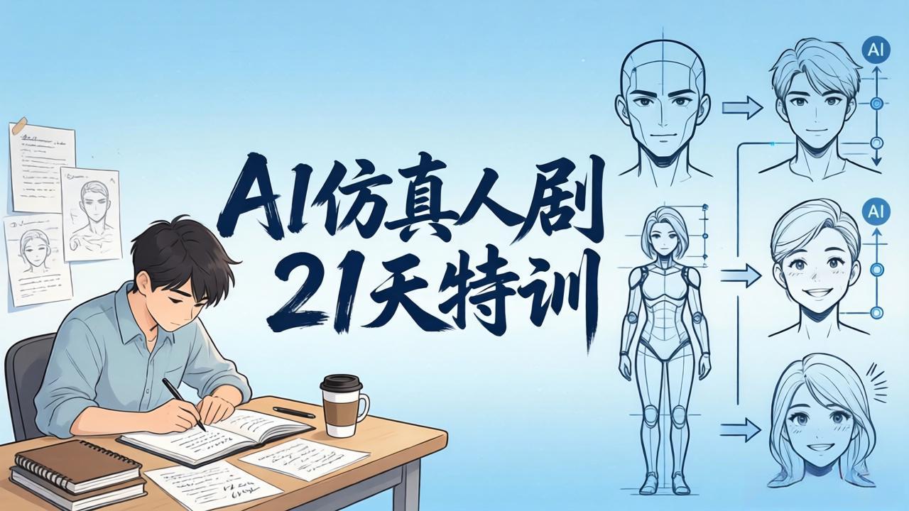 图片[1]-（18082期）AI仿真人剧21天特训-更新：从剧本到成片全流程实战，掌握角色一致性与变现方法_生财有道创业项目网-生财有道