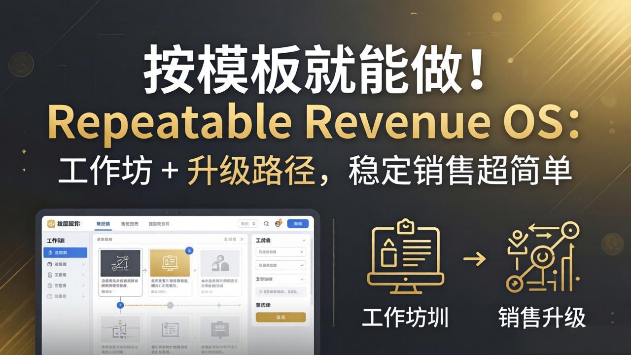 图片[1]-（18085期）按模板就能做！Repeatable Revenue OS：工作坊 + 升级路径，稳定销售超简单_生财有道创业项目网-生财有道