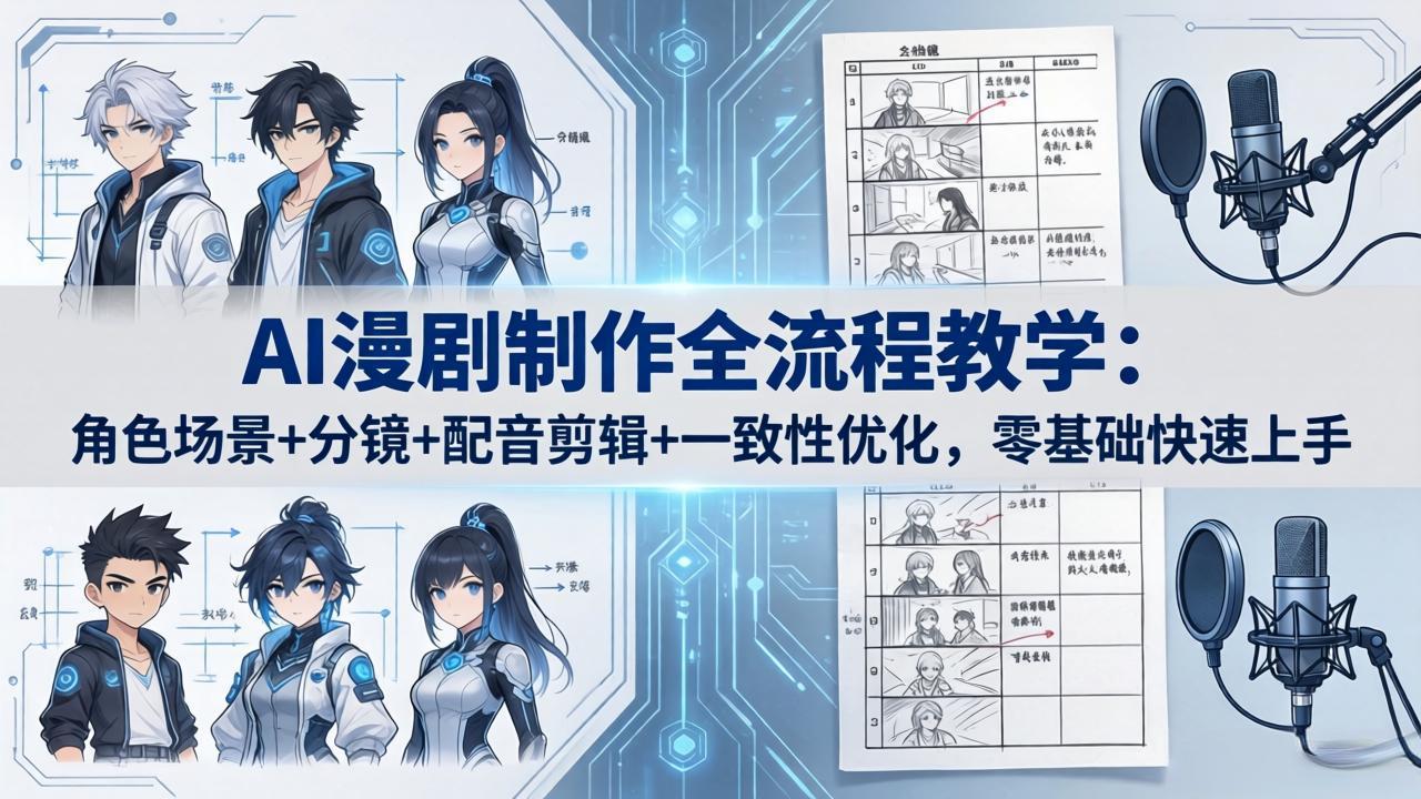 图片[1]-（18090期）AI漫剧制作全流程教学：角色场景+分镜+配音剪辑+一致性优化，零基础快速上手_生财有道创业项目网-生财有道