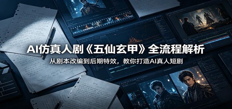 AI仿真人剧《五仙玄甲》全流程解析:从剧本改编到后期特效,教你打造AI真人短剧_生财有道创业网