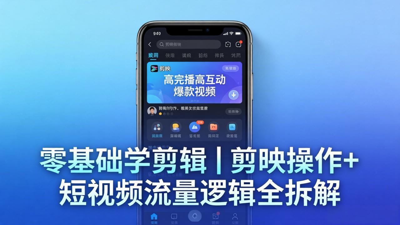图片[1]-（18117期） 【零基础学剪辑】剪映操作+短视频流量逻辑全拆解｜手把手教你剪出高完播高互动爆款视频_生财有道创业项目网-生财有道