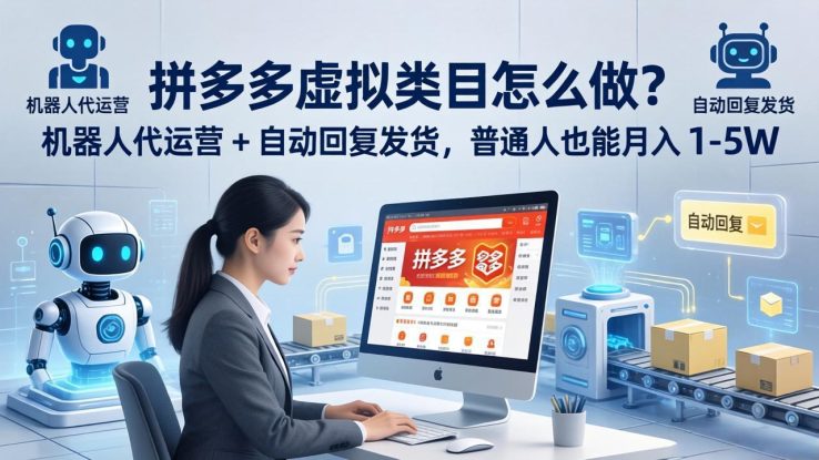 （18111期）拼多多虚拟类目怎么做？机器人代运营 + 自动回复发货，普通人也能月入 1-5W_生财有道创业项目网