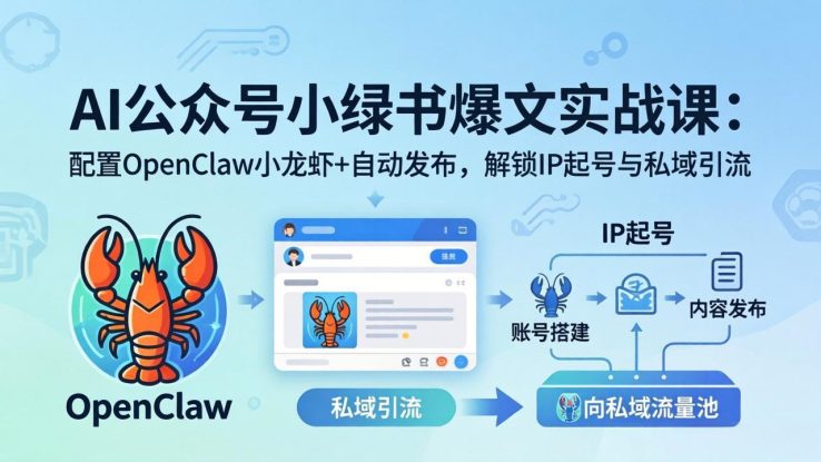 （18132期）AI公众号小绿书变现实战课：小绿书爆文写作+OpenClaw自动发布，解锁IP起号与私域引流_生财有道创业项目网