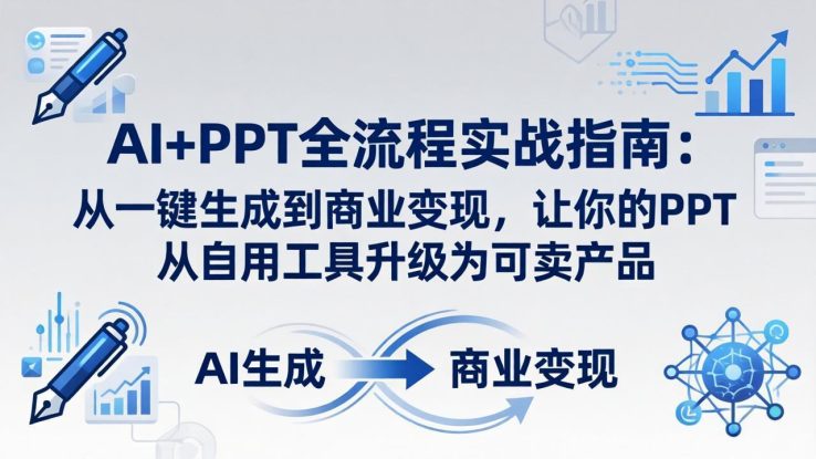 （18142期）AI+PPT全流程实战指南-更新4月21：从一键生成到商业变现，让你的PPT从自用工具升级为可卖产品_生财有道创业项目网