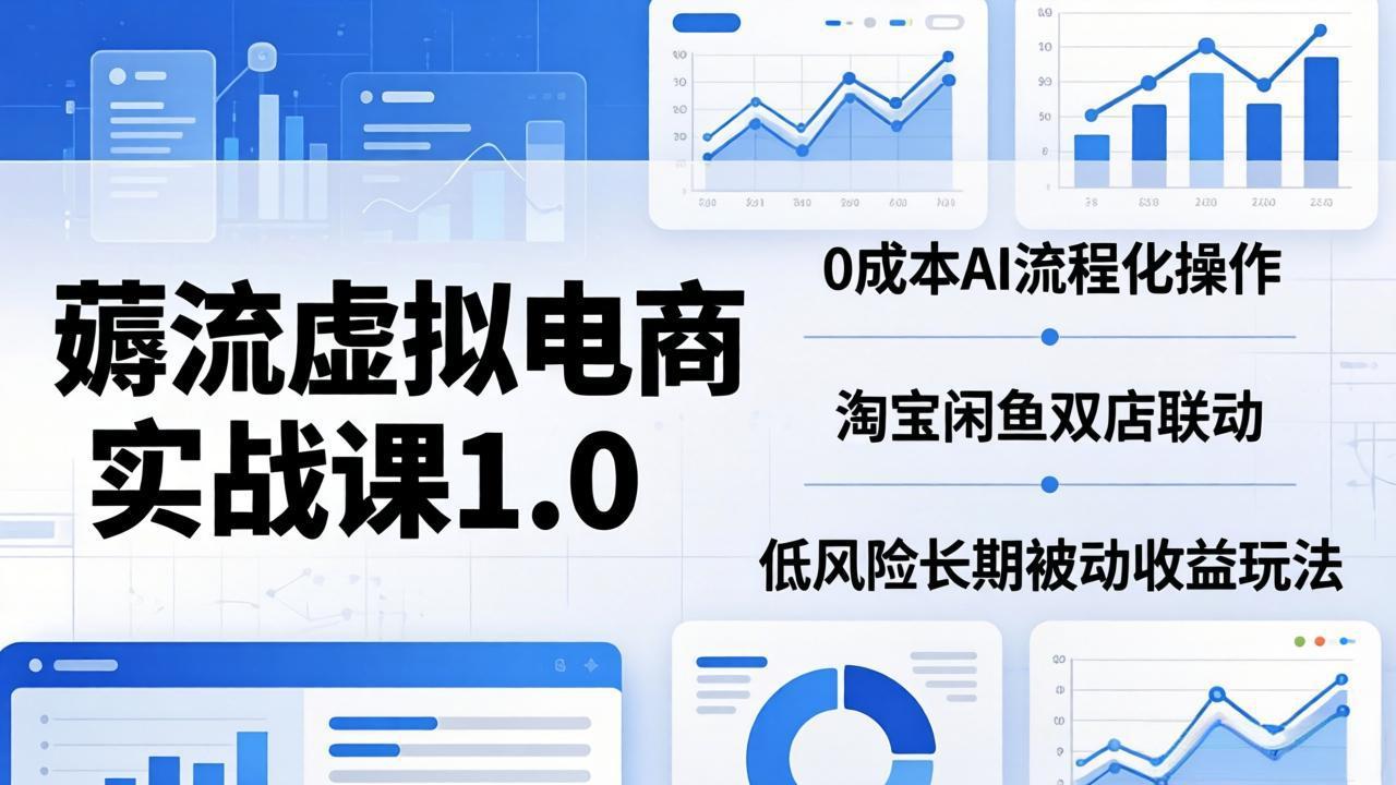 图片[1]-（18170期）薅流虚拟电商实战课1.0：0成本AI流程化操作，淘宝闲鱼双店联动，低风险长期被动收益玩法_生财有道创业项目网-生财有道