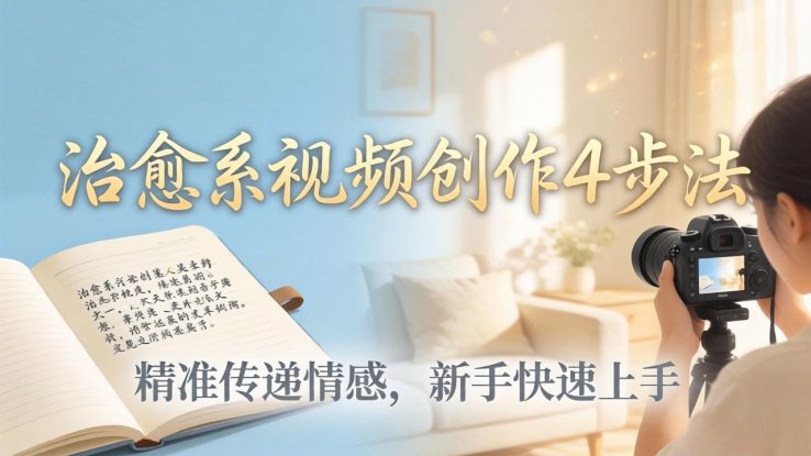（18165期）治愈系视频创作4步法：从文案打磨到画面呈现，精准传递情感，新手快速上手出优质内容_生财有道创业项目网