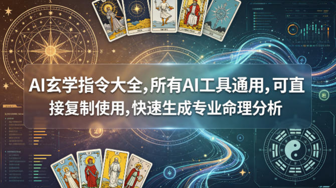 AI玄学指令大全，所有AI工具通用，可直接复制使用，快速生成专业命理分析——生财有道创业项目网