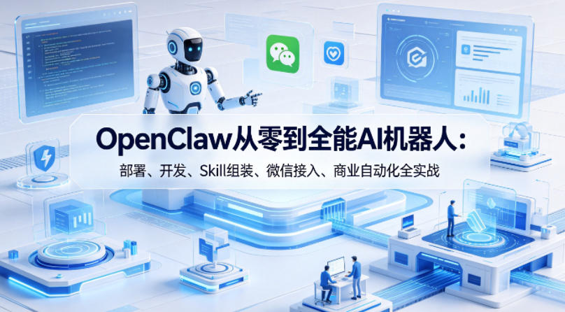 图片[1]-OpenClaw从零到全能AI机器人：部署、开发、Skill组装、微信接入、商业自动化全实战——生财有道创业项目网-生财有道