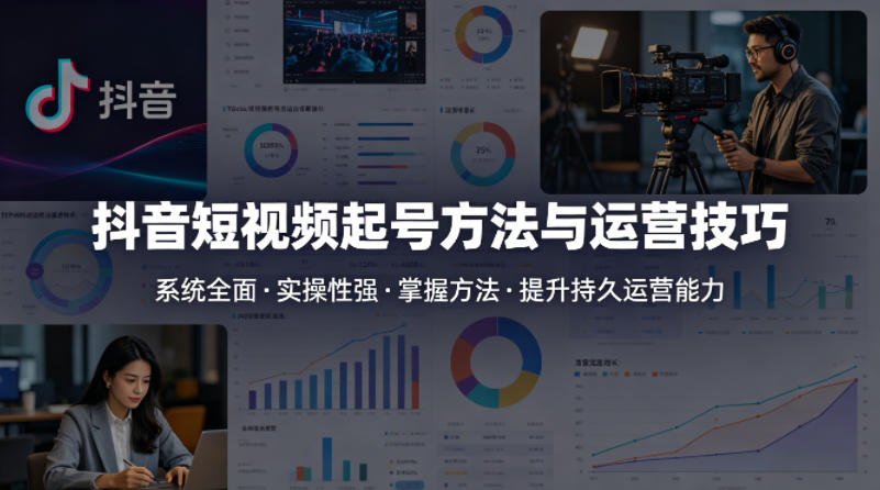 图片[1]-抖音短视频起号方法和运营技巧，内容系统全面实操性强，掌握起号方法，提升账号持久运营能力——生财有道创业项目网-生财有道