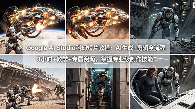 图片[1]-（18173期）Google AI Studio科幻短片教程：AI生成+剪辑全流程，3小时+教学+专属资源，掌握专业级制作技能_生财有道创业项目网-生财有道