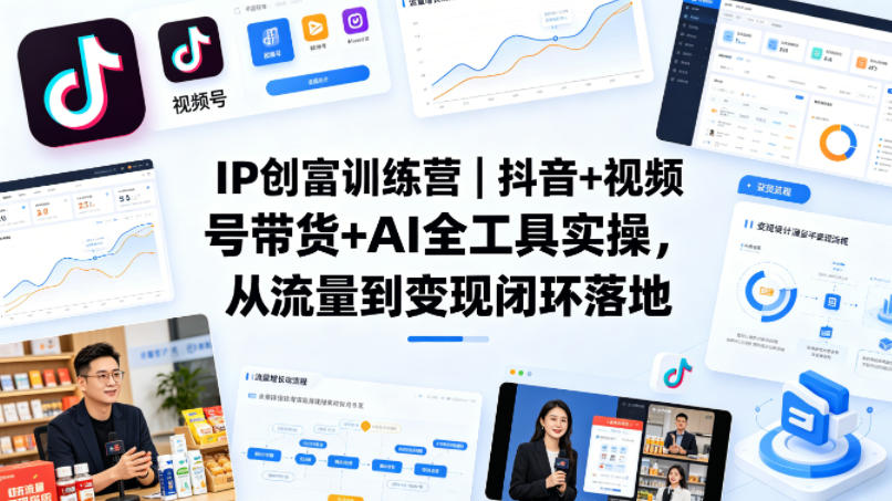 图片[1]-IP创富训练营｜抖音+视频号带货+AI全工具实操，从流量到变现闭环落地——生财有道创业项目网-生财有道