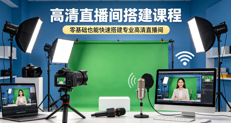 图片[1]-高清直播间搭建课程，零基础也能快速搭建专业高清直播间——生财有道创业项目网-生财有道