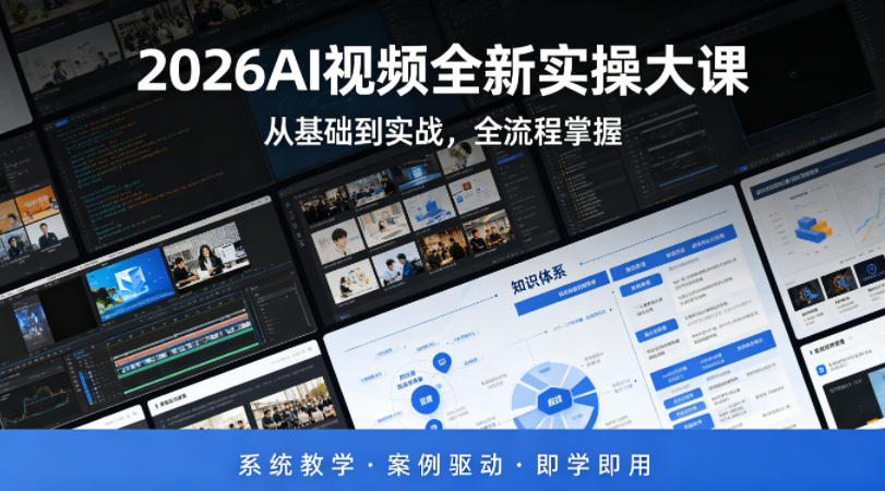 图片[1]-2026AI视频全新实操大课，从基础到实战，全流程掌握，系统教学·案例驱动·即学即用——生财有道创业项目网-生财有道