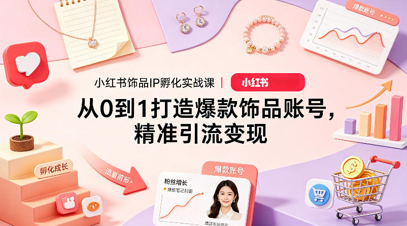 图片[1]-小红书饰品IP孵化实战课｜从0到1打造爆款饰品账号，精准引流变现——生财有道创业项目网-生财有道