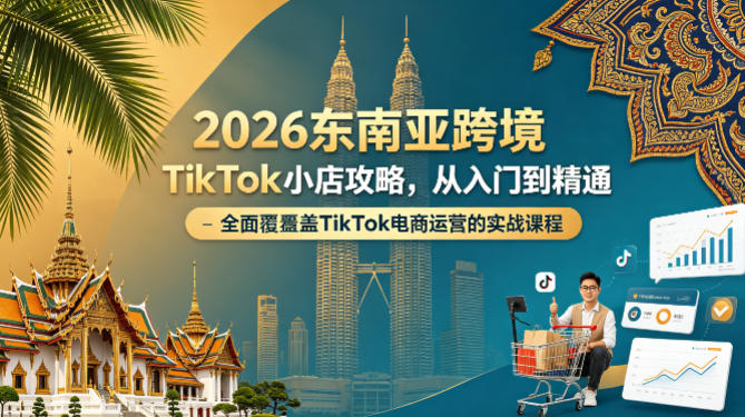 2026东南亚跨境TikTok小店攻略，从入门到精通、全面覆盖TikTok电商运营的实战课程（更新4月）——生财有道创业项目网