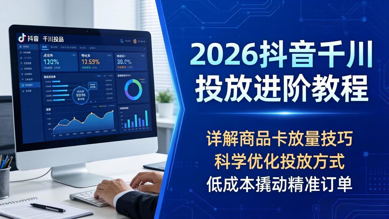 图片[1]-（18184期）2026抖音千川投放进阶教程，详解商品卡放量技巧，科学优化投放方式，低成本撬动精准订单_生财有道创业项目网-生财有道
