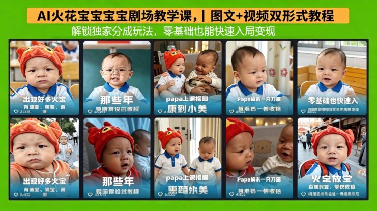 （18198期）AI火花宝宝宝宝剧场教学课，图文+视频双形式教程，解锁独家分成玩法，零基础也能快速入局变现_生财有道创业项目网
