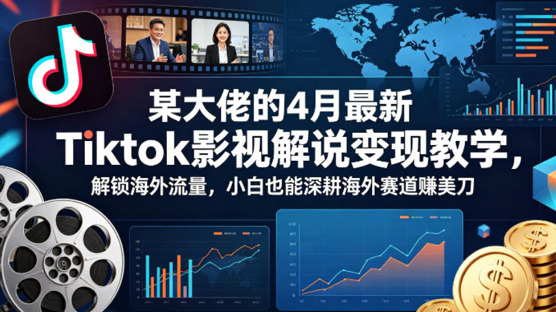 图片[1]-某大佬的4月最新Tiktok影视解说变现教学，解锁海外流量，小白也能深耕海外赛道賺美刀——生财有道创业项目网-生财有道