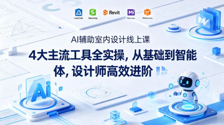 AI辅助室内设计线上课｜4大主流工具全实操，从基础到智能体，设计师高效进阶——生财有道创业项目网