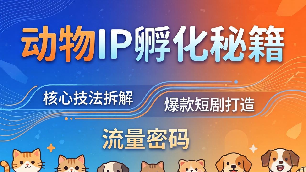 图片[1]-（18207期）动物IP孵化全套秘籍，三大核心技法拆解，打造爆款萌宠短剧，轻松拿捏赛道流量密码_生财有道创业项目网-生财有道