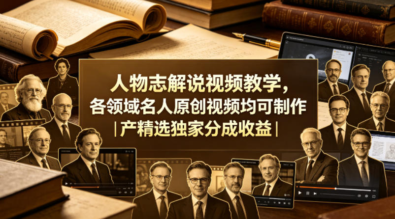 图片[1]-人物志解说视频教学，各领域名人原创视频均可制作丨精选独家分成收益——生财有道创业项目网-生财有道