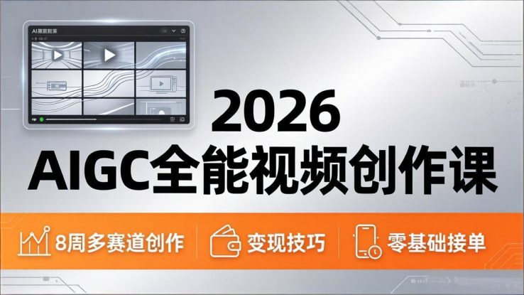 （18215期）2026AIGC全能视频创作课，8周吃透多赛道创作+变现，零基础也能高效出片接单_生财有道创业项目网