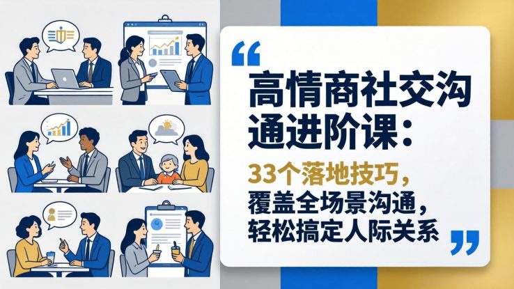 （18176期）高情商社交沟通进阶课：33个落地技巧，覆盖全场景沟通，轻松搞定人际关系_生财有道创业项目网