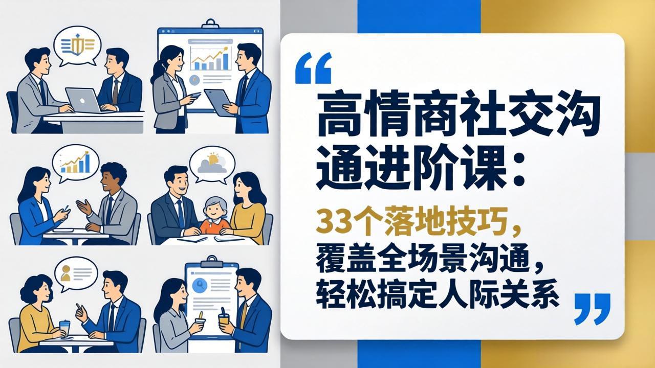 图片[1]-（18176期）高情商社交沟通进阶课：33个落地技巧，覆盖全场景沟通，轻松搞定人际关系_生财有道创业项目网-生财有道