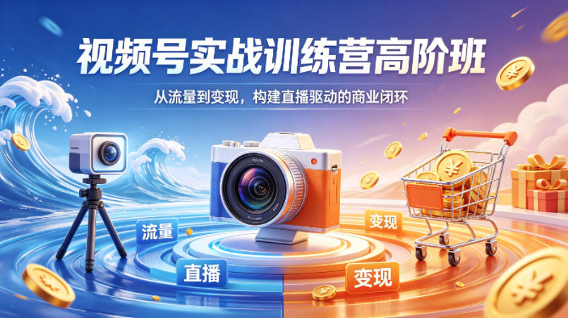 图片[1]-视频号实战训练营高阶班，从流量到变现，构建直播驱动的商业闭环（26年4月）——生财有道创业项目网-生财有道