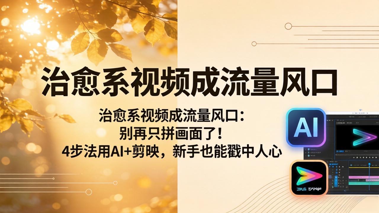 图片[1]-（18219期）治愈系视频成流量风口：别再只拼画面了！4步法用AI+剪映，新手也能戳中人心_生财有道创业项目网-生财有道