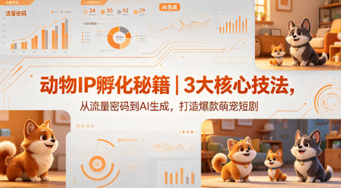 动物IP孵化秘籍｜3大核心技法，从流量密码到AI生成，打造爆款萌宠短剧——生财有道创业项目网