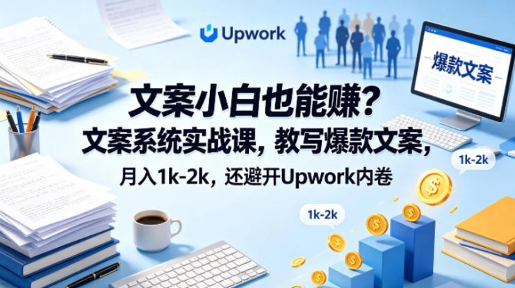 文案小白也能賺？文案系统实战课，教写爆款文案，月入1k-2k，还避开Upwork内卷【原创双语字幕】——生财有道创业项目网