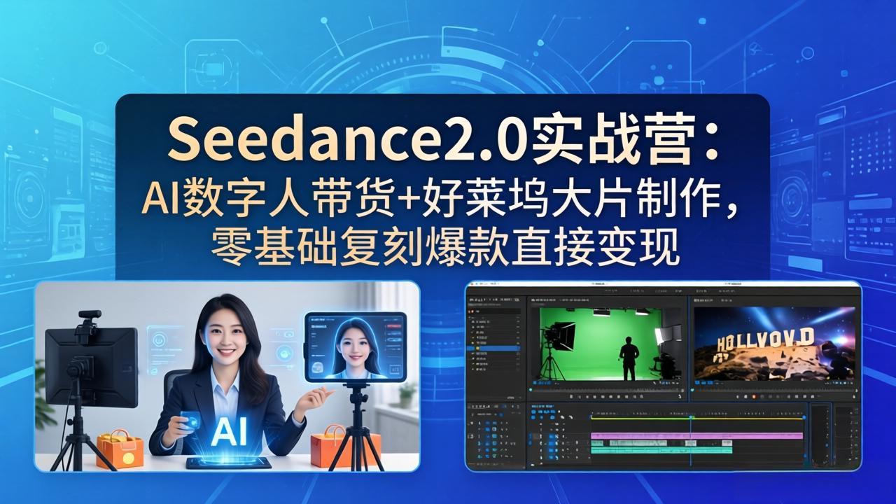 图片[1]-（18238期）Seedance2.0实战营：AI数字人带货+好莱坞大片制作，零基础复刻爆款直接变现_生财有道创业项目网-生财有道