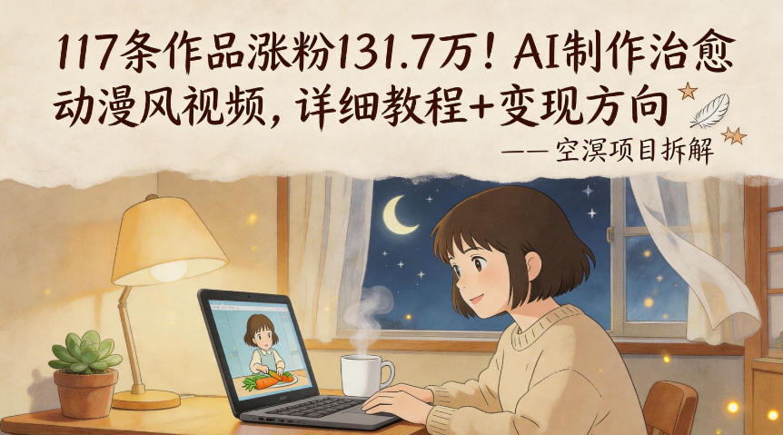 图片[1]-117条作品涨粉131.7W！AI制作治愈动漫风视频，详细教程+变现方向——生财有道创业项目网-生财有道