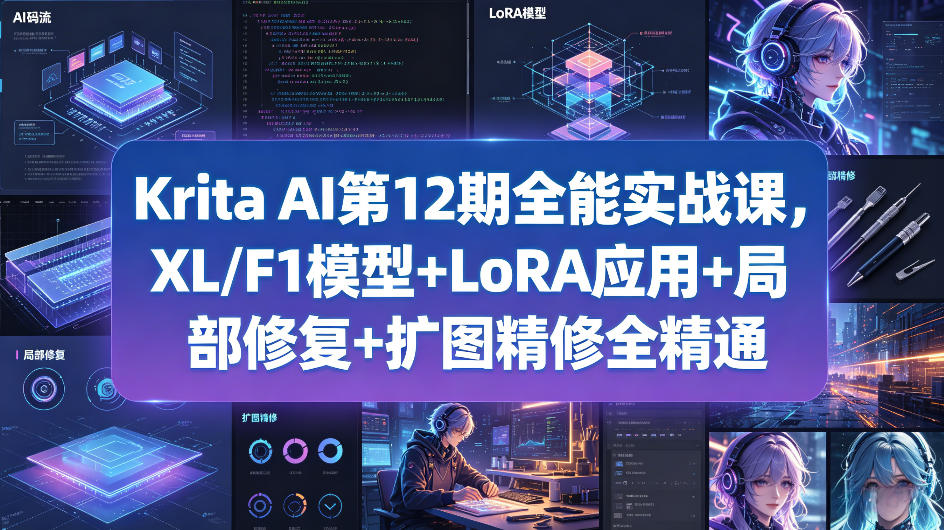 图片[1]-Krita AI第12期全能实战课，XL/F1模型+LoRA应用+局部修复+扩图精修全精通——生财有道创业项目网-生财有道
