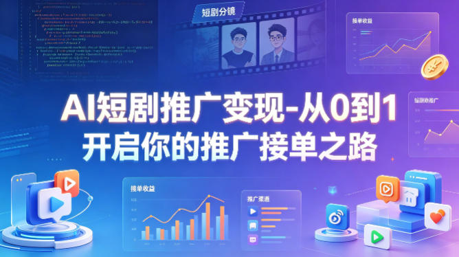 AI短剧推广变现-从0到1开启你的推广接单之路——生财有道创业项目网
