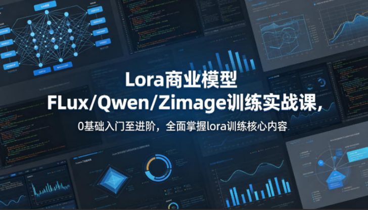 系统性学习Lora商业模型FLux／Qwen／Zimage训练实战课，0基础入门至进阶，全面掌握lora训练核心内容——生财有道创业项目网