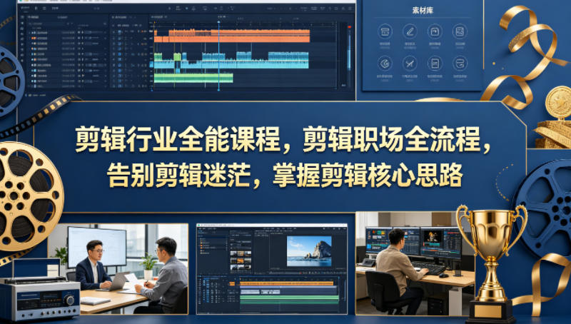 图片[1]-剪辑行业全能课程，剪辑职场全流程，告别剪辑迷茫，掌握剪辑核心思路——生财有道创业项目网-生财有道
