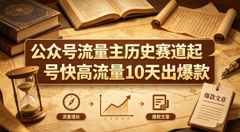 图片[1]-公众号流量主之历史赛道，起号快+高流量，10天就能出爆款！——生财有道创业项目网-生财有道