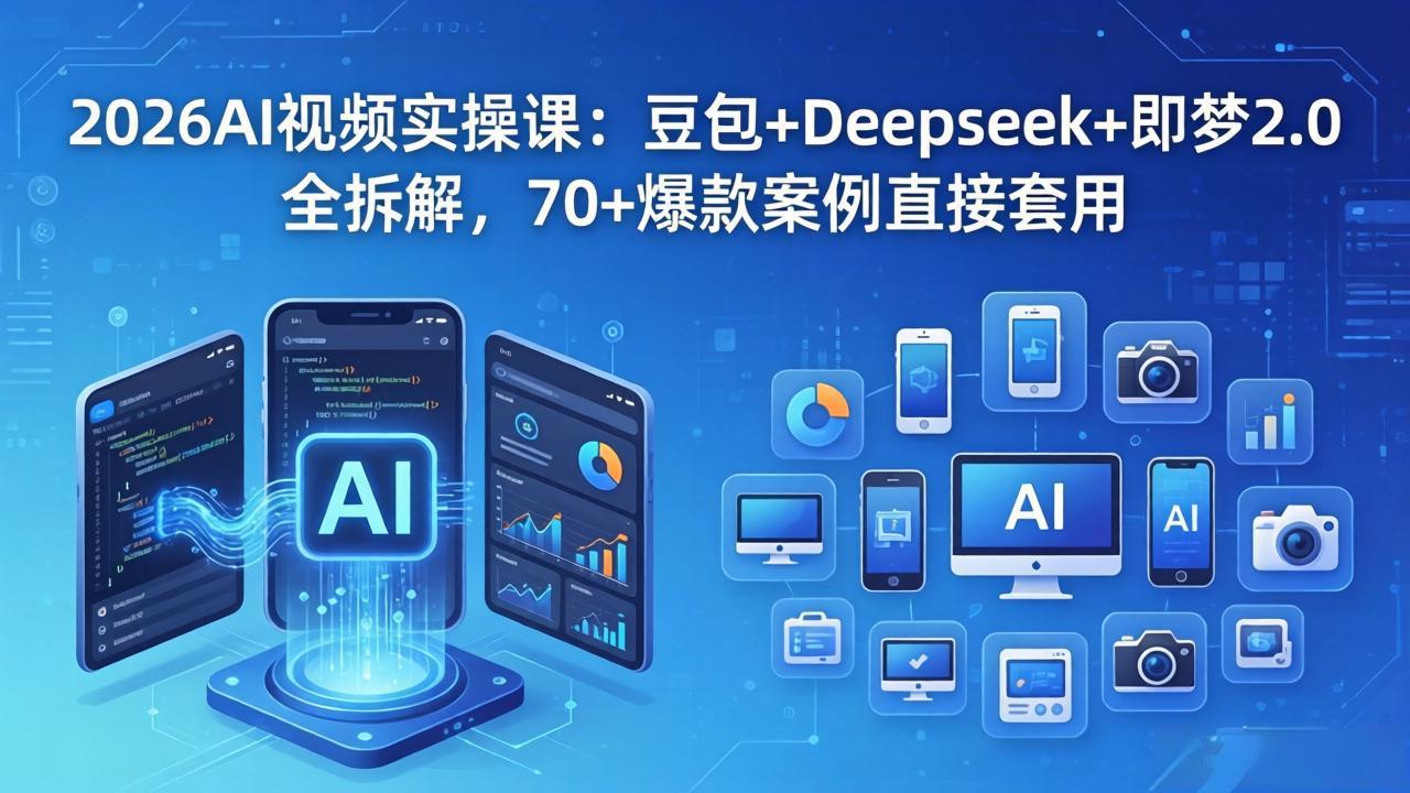 图片[1]-（18263期）2026AI视频实操课：豆包+Deepseek+即梦2.0全拆解，70+爆款案例直接套用_生财有道创业项目网-生财有道