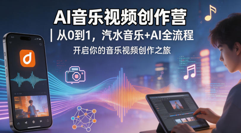 图片[1]-AI音乐视频创作营｜从0到1，汽水音乐+AI全流程，开启你的音乐视频创作之旅——生财有道创业项目网-生财有道
