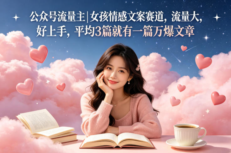 图片[1]-公众号流量主女孩情感文案赛道，流量大，好上手，平均3篇就有一篇万爆文章——生财有道创业项目网-生财有道