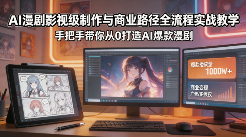 图片[1]-AI漫剧影视级制作与商业路径全流程实战教学，手带你从0打造AI爆款漫剧——生财有道创业项目网-生财有道